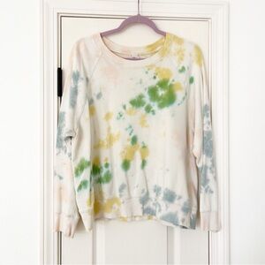 Old Navy Cream and Yellow Tie-Dye Sweatshirt large